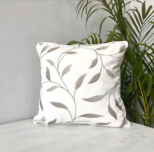 Grey Tree Embroidered Cushion Cover
