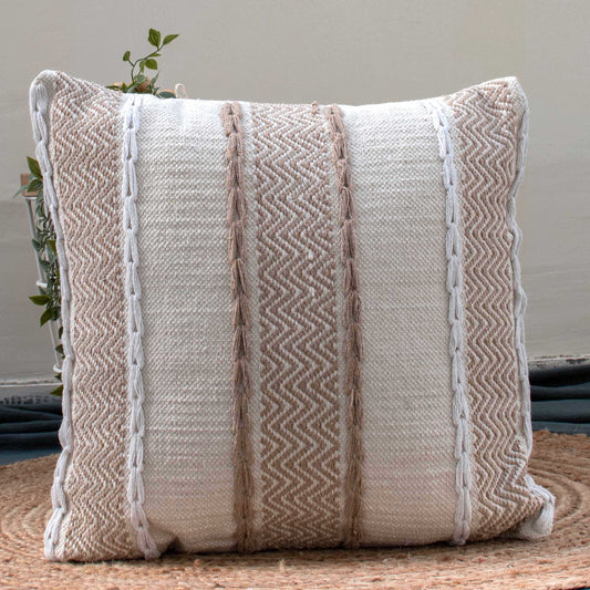 Boho Neutral Bold Stitch Cushion Cover