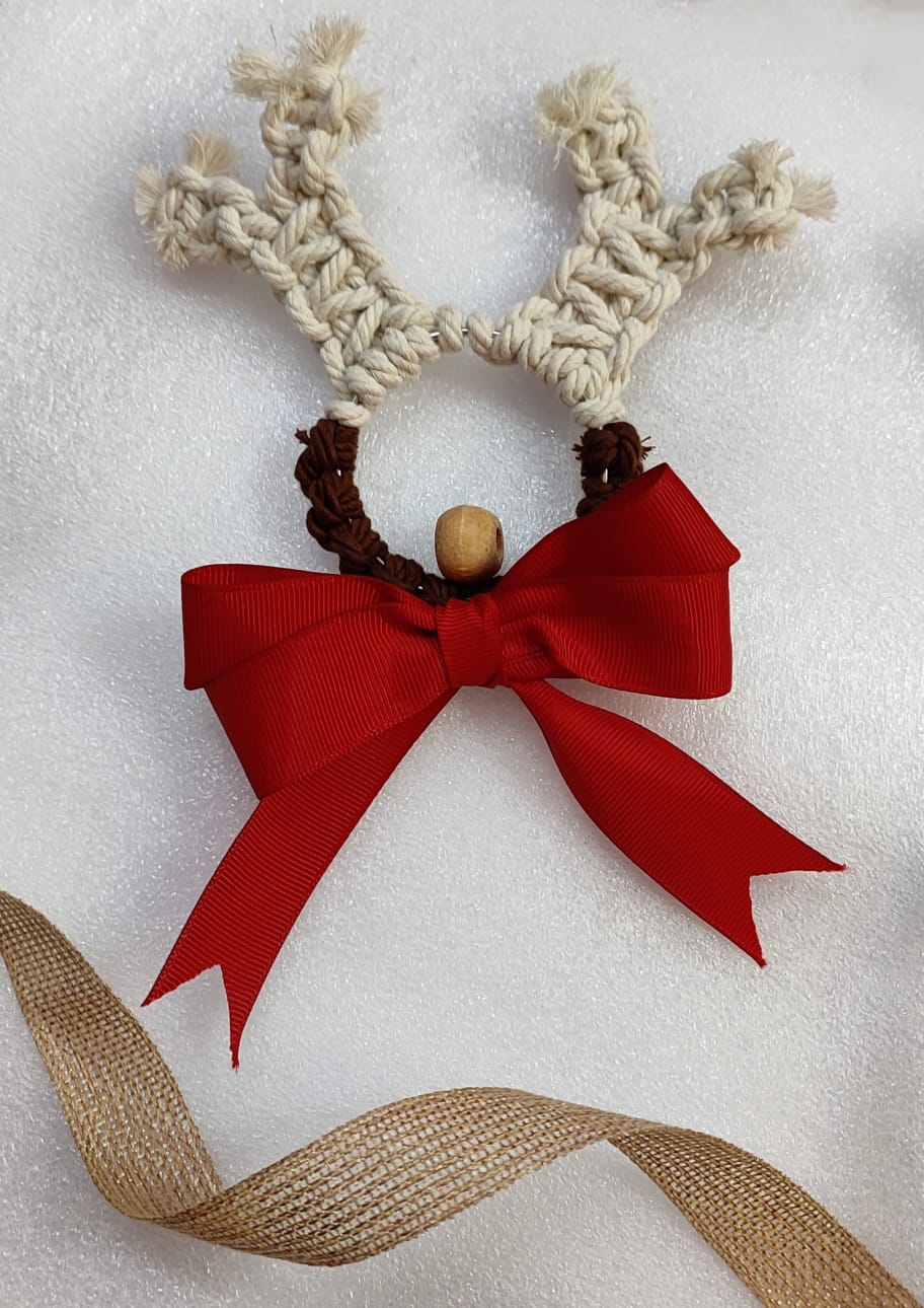 Reindeer Macrame Christmas Tree Ornament